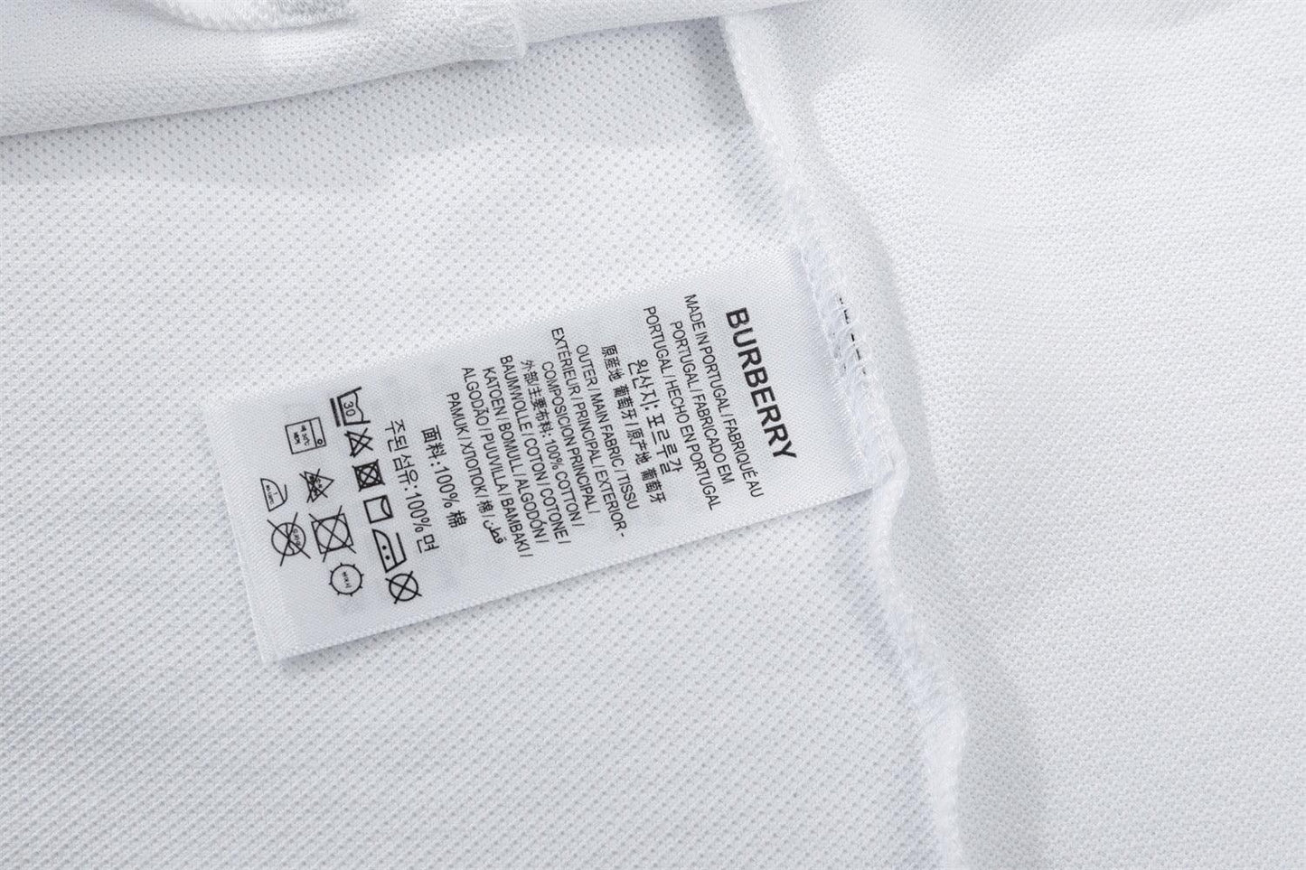 Burberry White T-Shirt With Collar