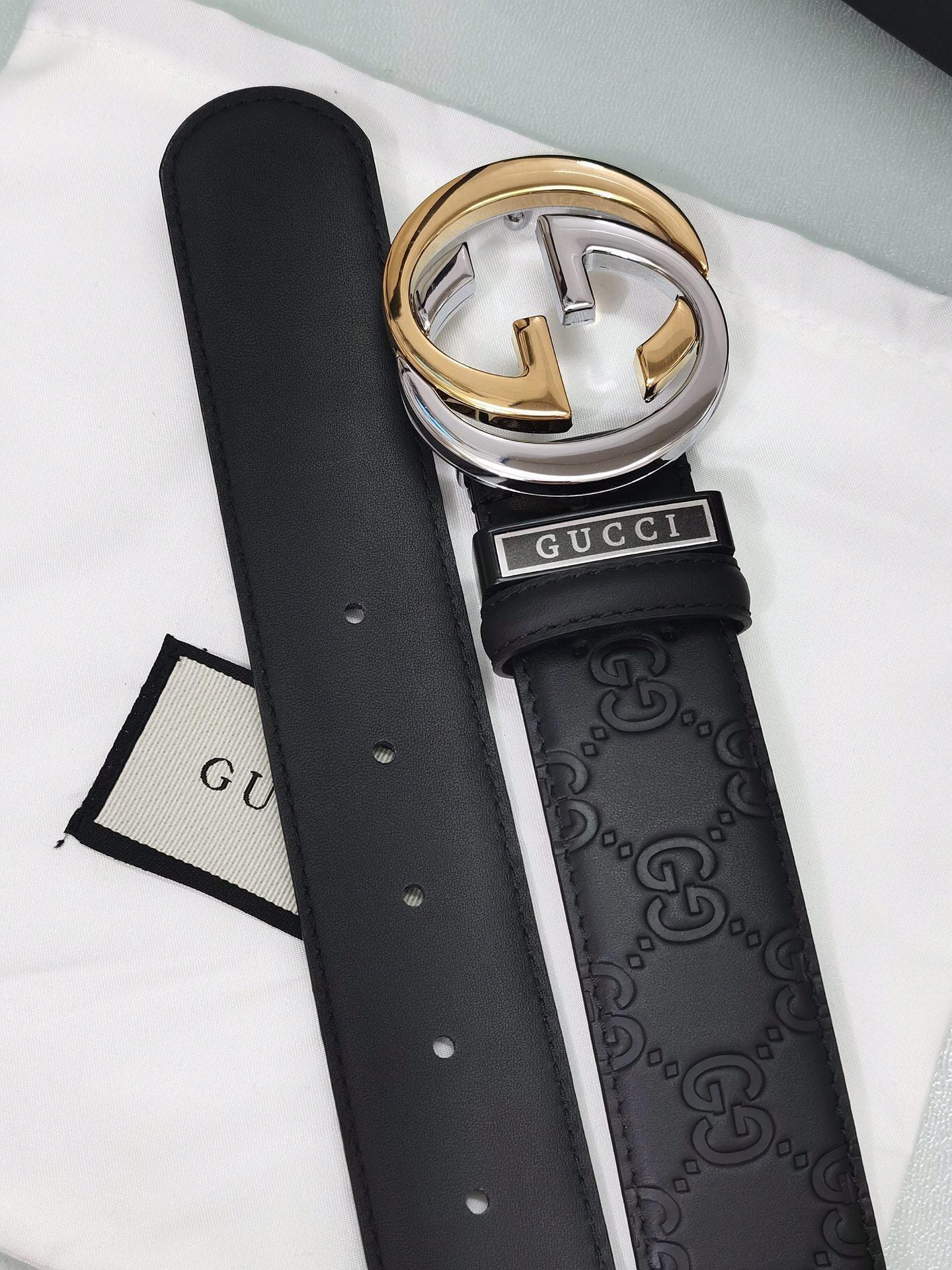 GUCCI Embellished coated-canvas and leather belt 'Black'