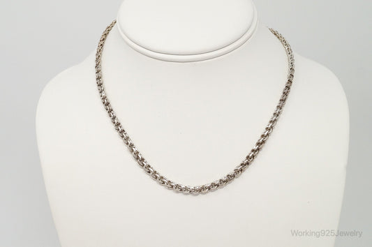 Vintage Mexico Modernist Designer SAUL Sterling Silver Chain Necklace — photo 2 of 10