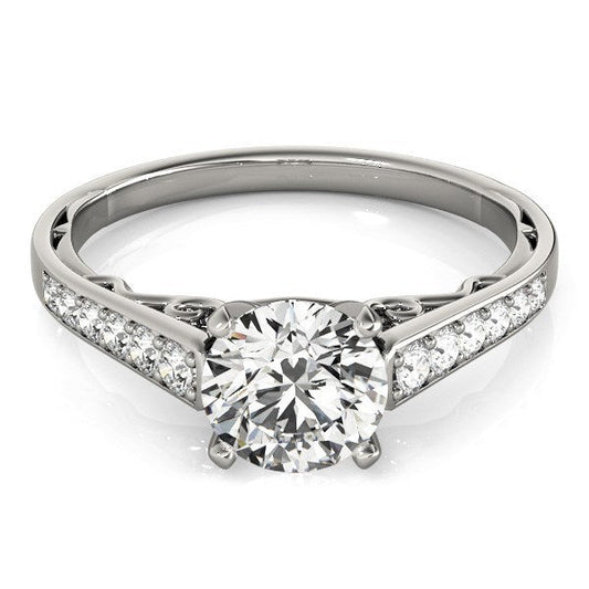 14k White Gold Cathedral Design Diamond Engagement Ring (1 1/4 cttw) — photo 2 of 8