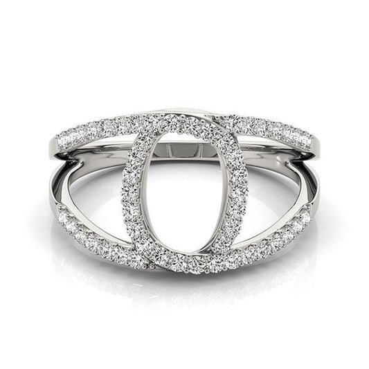 14k White Gold Diamond Loop Style Dual Band Ring (1/2 cttw) — photo 2 of 8