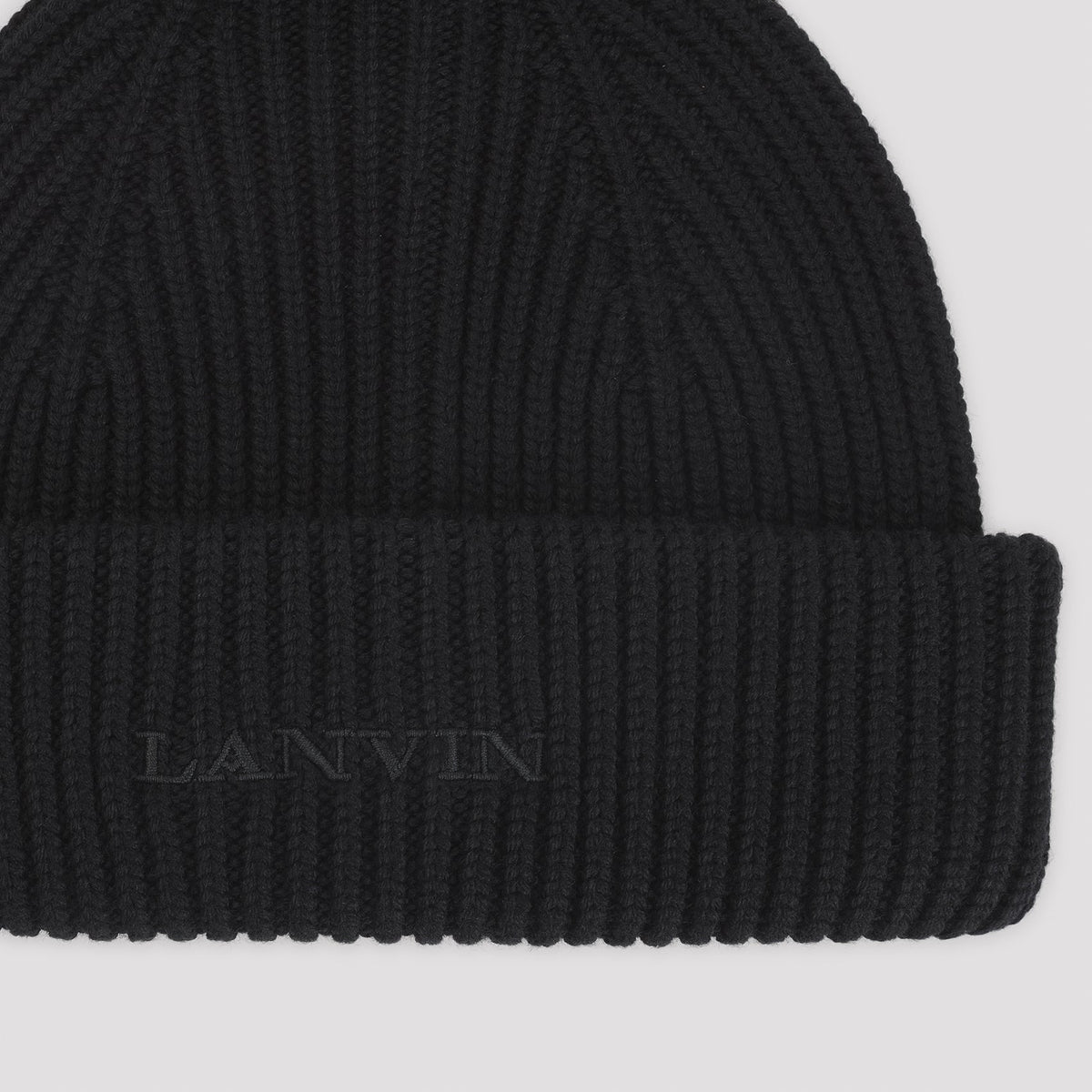 LANVIN Wool Logo Beanie Hat - FW25