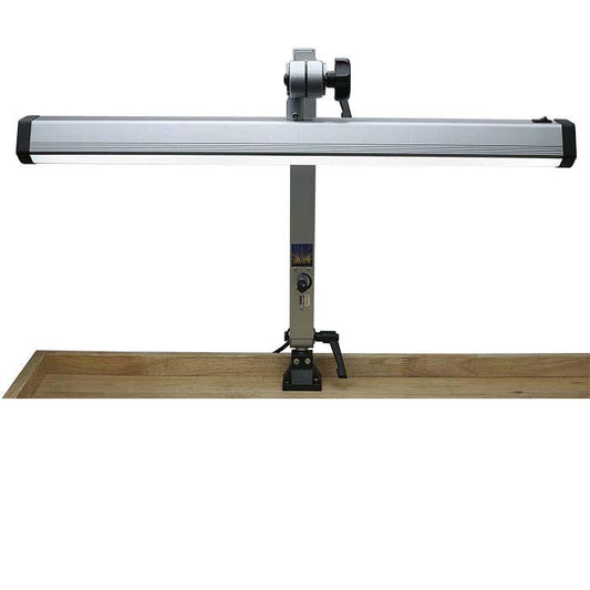 Extra-Wide Silver-Finish Jeweler's LED Task Lamp with USB Port