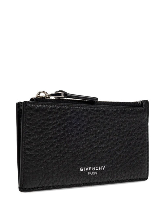 GIVENCHY Mini Grain Leather Card Holder with Zip - SS26