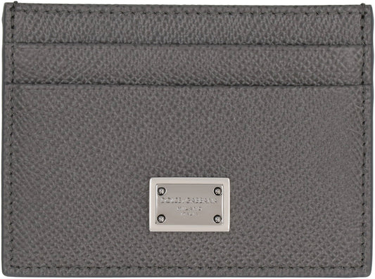 DOLCE & GABBANA Mini Leather Card Holder with Dauphine Print