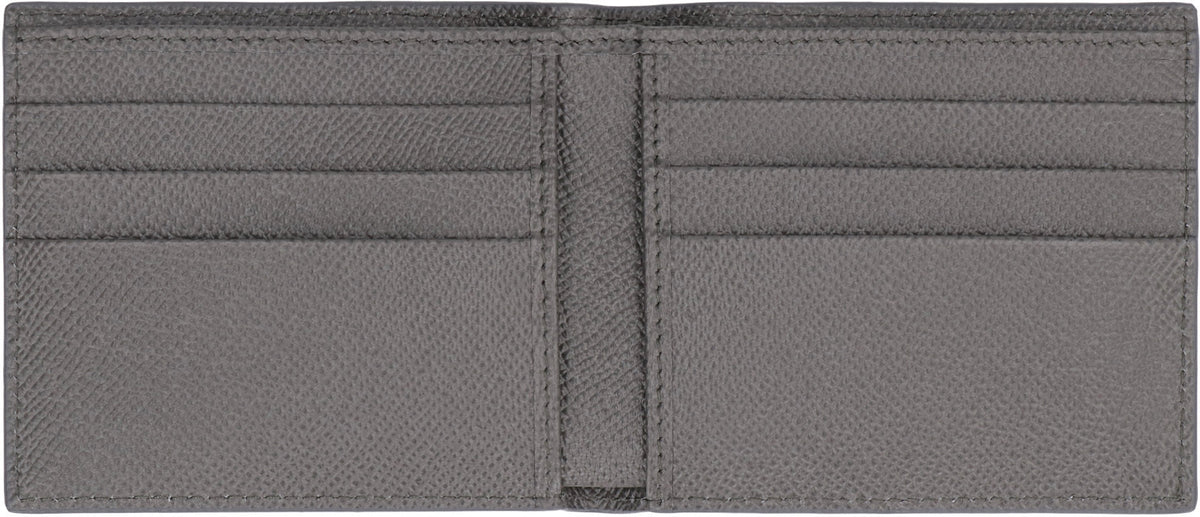 DOLCE & GABBANA Leather Flap-Over Wallet - Compact Size