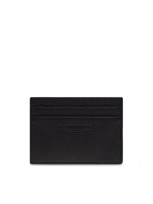 DSQUARED2 Tumbled Leather Mini Logo Cardholder - 10x7.5 CM