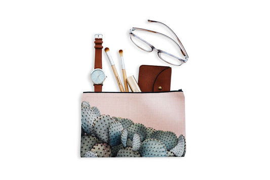 Prickly Pear Cosmetic Pouch, College Student Gift , Mother's Day Gift, Christmas Gift
