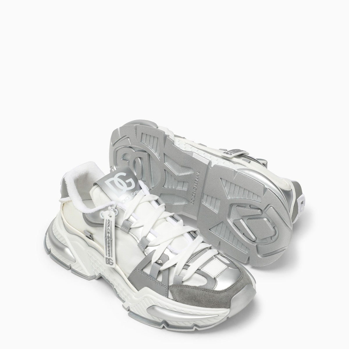 Dolce&Gabbana Air Master Silver/White Fabric Sneaker