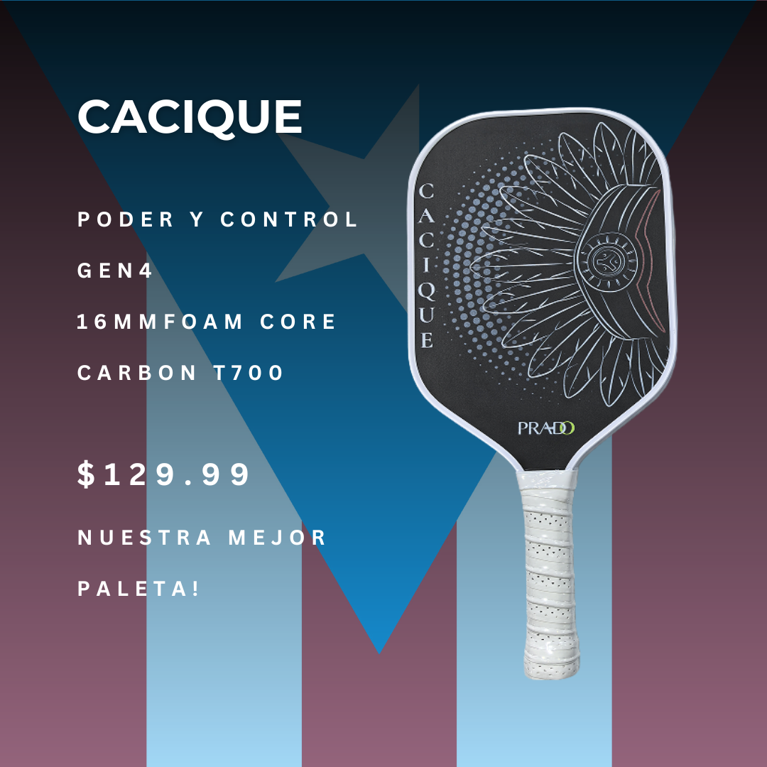 Prado Cacique 16mm Raw Carbon Pickleball Paddle – MPP Foam Core