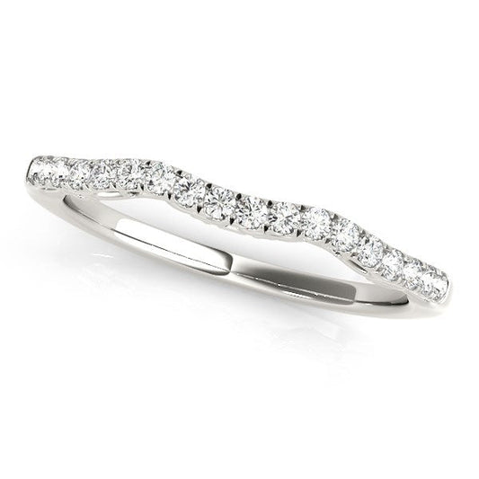 14k White Gold Wave Motif Diamond Wedding Band (1/5 cttw) — photo 2 of 2