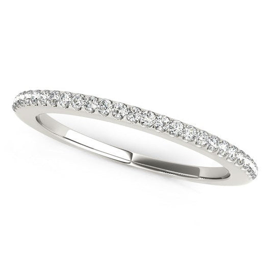 14k White Gold Pave Scallop Setting Diamond Wedding Band (1/8 cttw) — photo 2 of 2