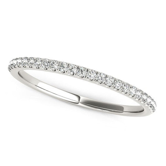 14k White Gold Diamond Wedding Band in Pave Setting (1/8 cttw) — photo 2 of 2