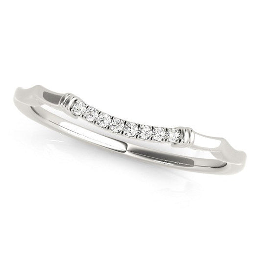 14k White Gold Wave Design Pave Set Diamond Wedding Ring (1/20 cttw) — photo 2 of 2