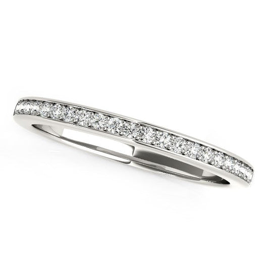 14k White Gold Classic Style Diamond Wedding Band (1/5 cttw) — photo 2 of 2
