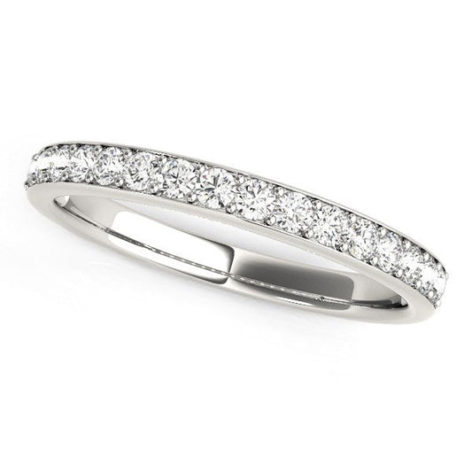 14k White Gold Prong Set Wedding Band with Diamonds (1/3 cttw) — photo 2 of 2