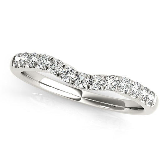 14k White Gold Diamond Curved Design Wedding Band (1/4 cttw) — photo 2 of 2