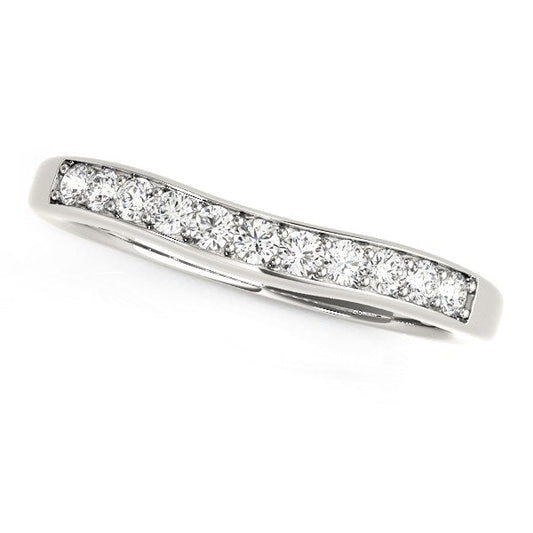 14k White Gold Curved Diamond Wedding Band (1/4 cttw) — photo 2 of 2