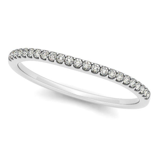 14k White Gold Scallop Setting Round Diamond Wedding Band (1/10 cttw) — photo 2 of 2