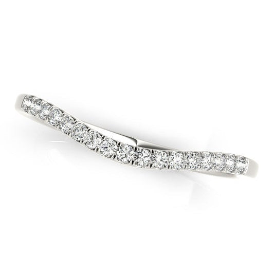 14k White Gold Soft Curved Diamond Wedding Band (1/8 cttw) — photo 2 of 2