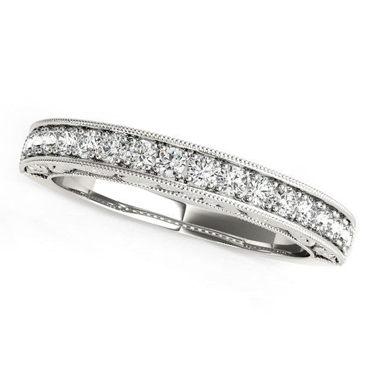 14k White Gold Antique Prong Set Diamond Wedding Ring (1/3 cttw) — photo 2 of 2