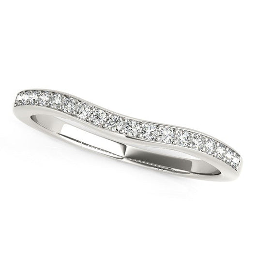 14k White Gold Curved Diamond Wedding Ring (1/4 cttw) — photo 2 of 2