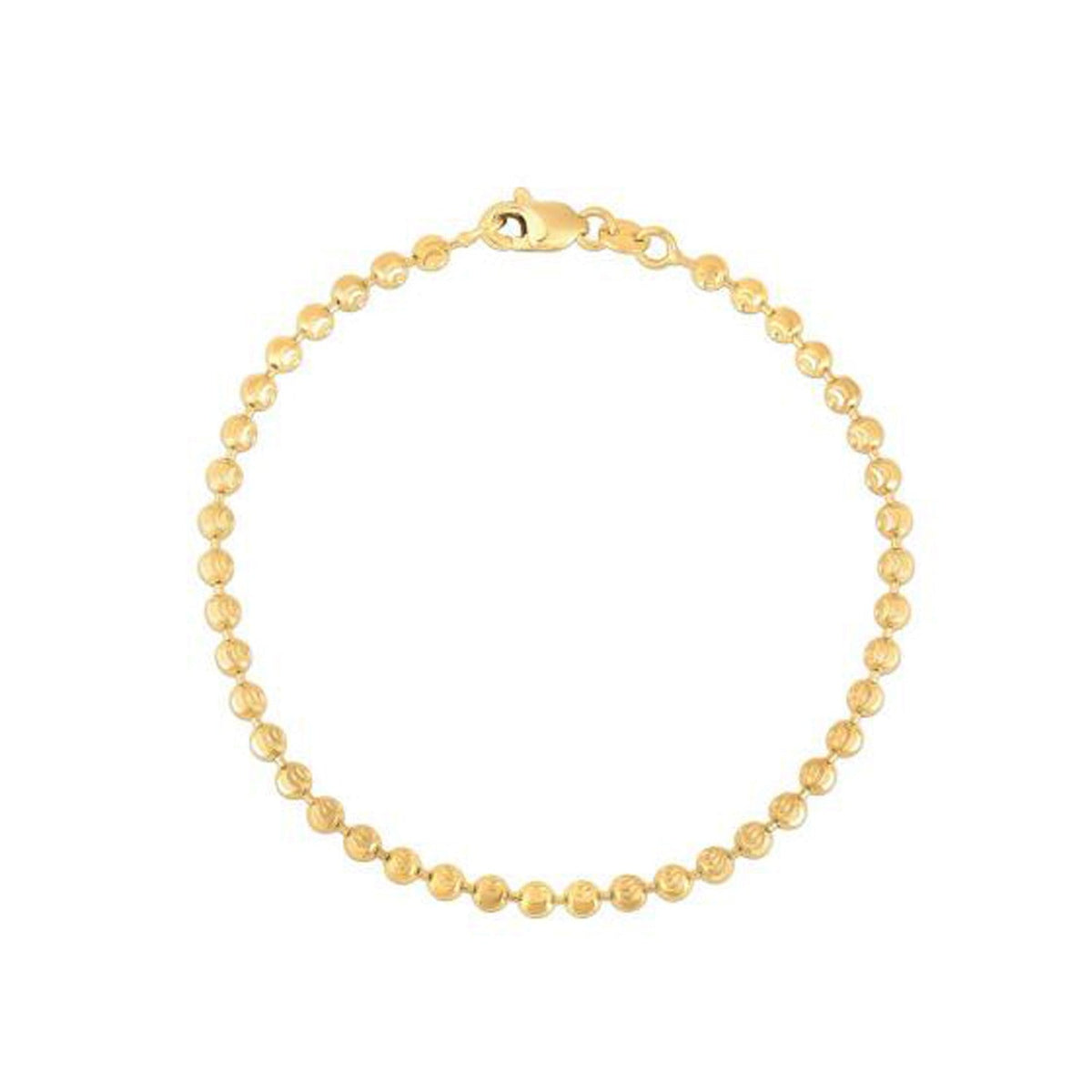 Moon Cut Bead Chain Bracelet in 14k Yellow Gold (3.00 mm)