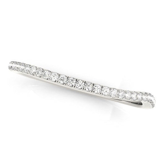14k White Gold Slim Curved Diamond Wedding Ring (1/10 cttw) — photo 2 of 2