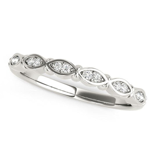 14k White Gold Unique Infinity Design Diamond Wedding Band (1/10 cttw) — photo 2 of 2