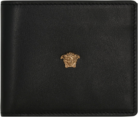 VERSACE Mini Leather Wallet with Iconic Emblem
