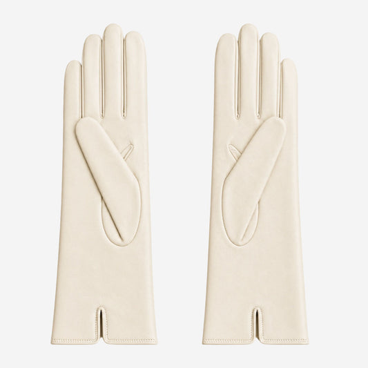 FC04 (cream) - Women's Italian cashmere lined leather gloves — photo 2 of 10
