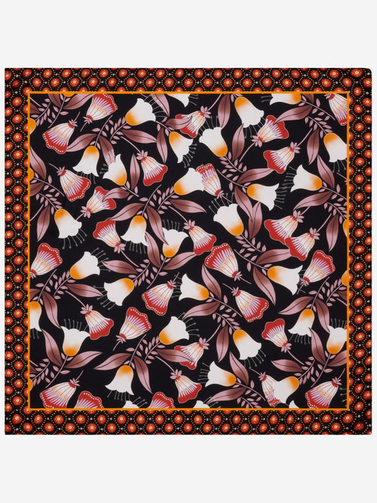 Bruna (black/orange)- Soft and lightweight Italian foulard from pure silk — photo 2 of 10