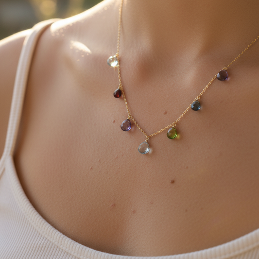 Gold Rainbow Sparkler Necklace