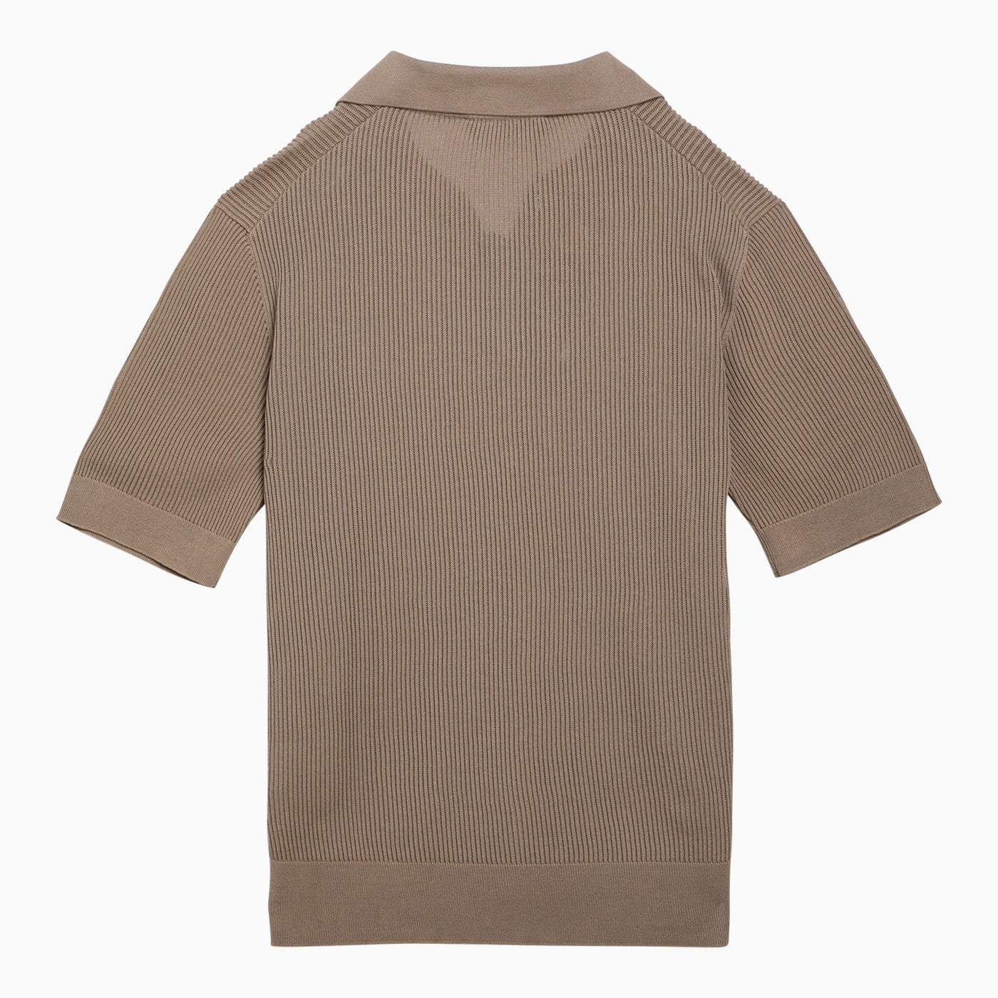 Dolce&Gabbana Beige Cotton Ribbed Polo Shirt