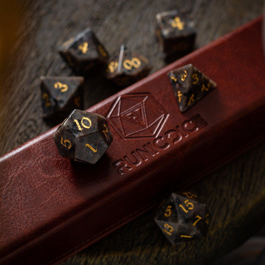 Juego de dados DND tallados a mano de la piedra preciosa Yooperlita