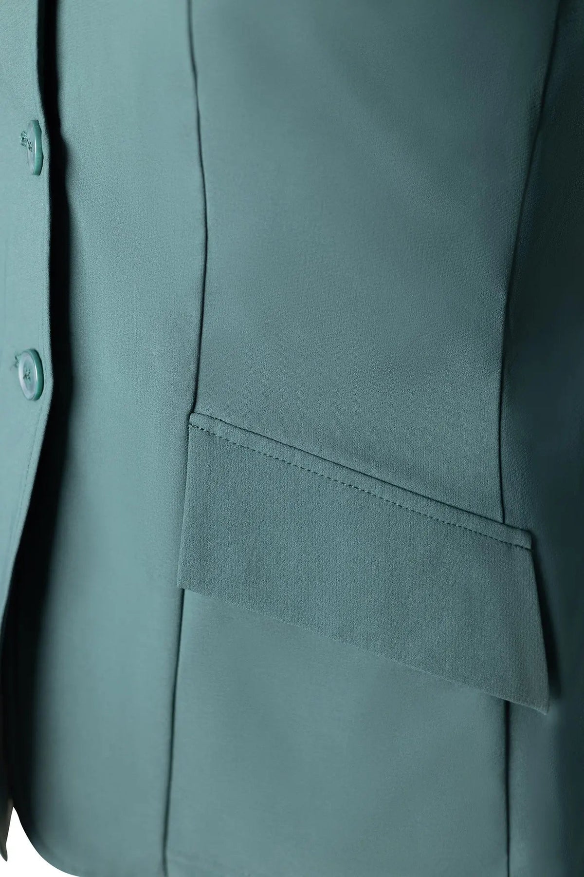 Grand Prix Ladies EQJ 3 Button Show Coat, NY Tech Fabric, New Green