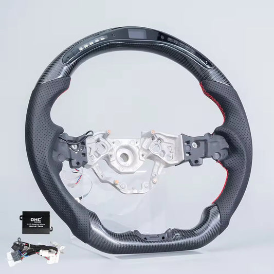 Real Carbon Fiber LED Steering Wheel for Nissan Z Fairlady 400Z RZ34 2023–2026 with Perforated Leather Grip