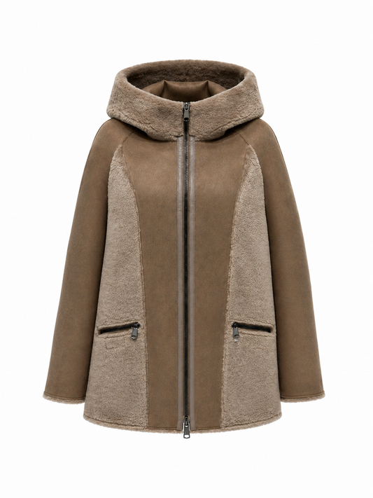 Drew Reversible Faux Fur Suede Hooded Jacket