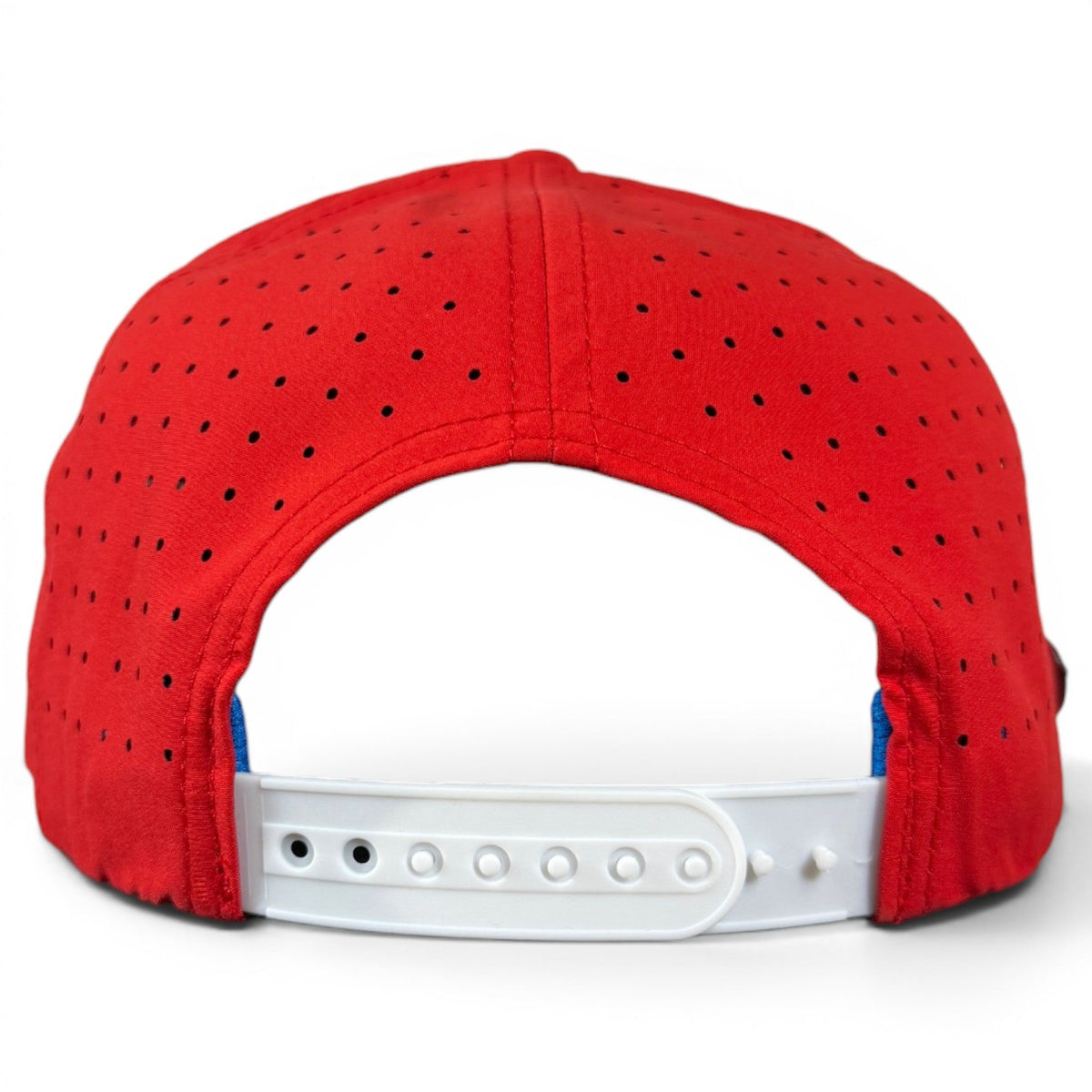 Red, White & View Golf Hat | Snapback Cap | Built-in Magnetic Ball Marker Holder + Marker Included | Adjustable USA Shades