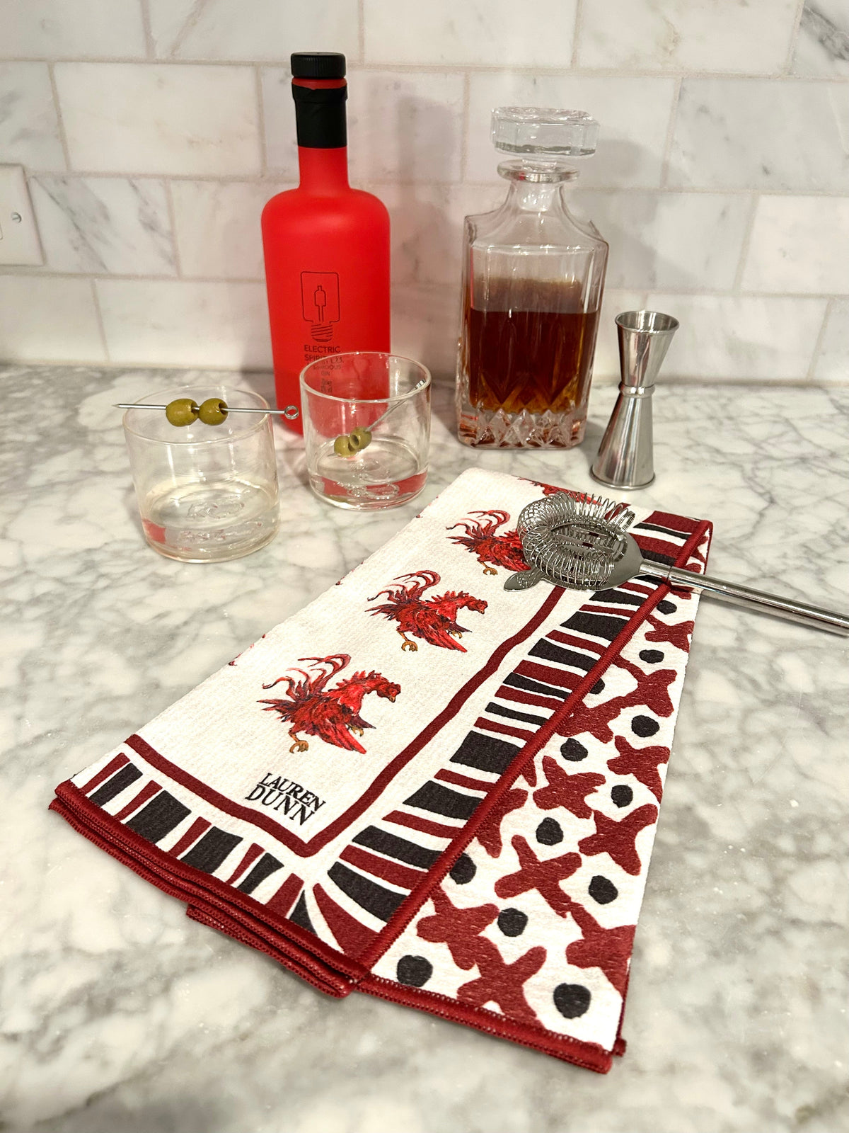 Southern Rooster Game Day Tea Towel