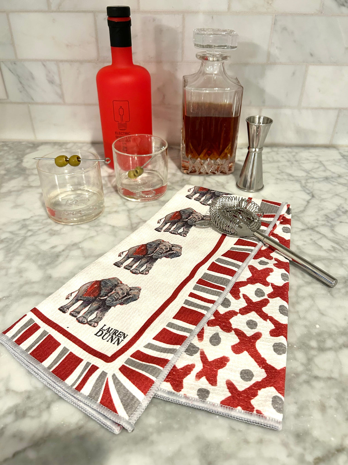 Elephant Game Day Tea Towel