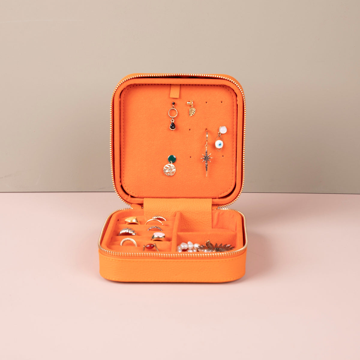 Luxury Travel Jewelry Box – Orange - Palermo