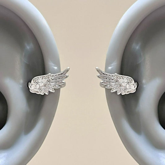 Angel Wings Super Flash Zircon Temperament Wild Without Pierced Niche Rings