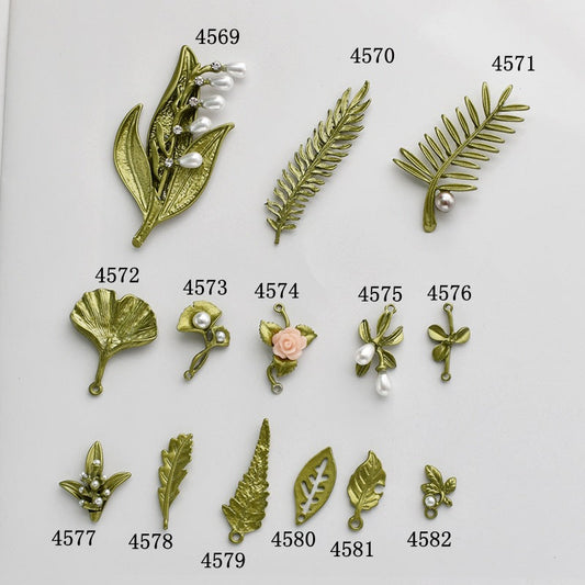 Vintage Mori Style Alloy Plant Leaves Refreshing Material Handmade Hair Ear Clip