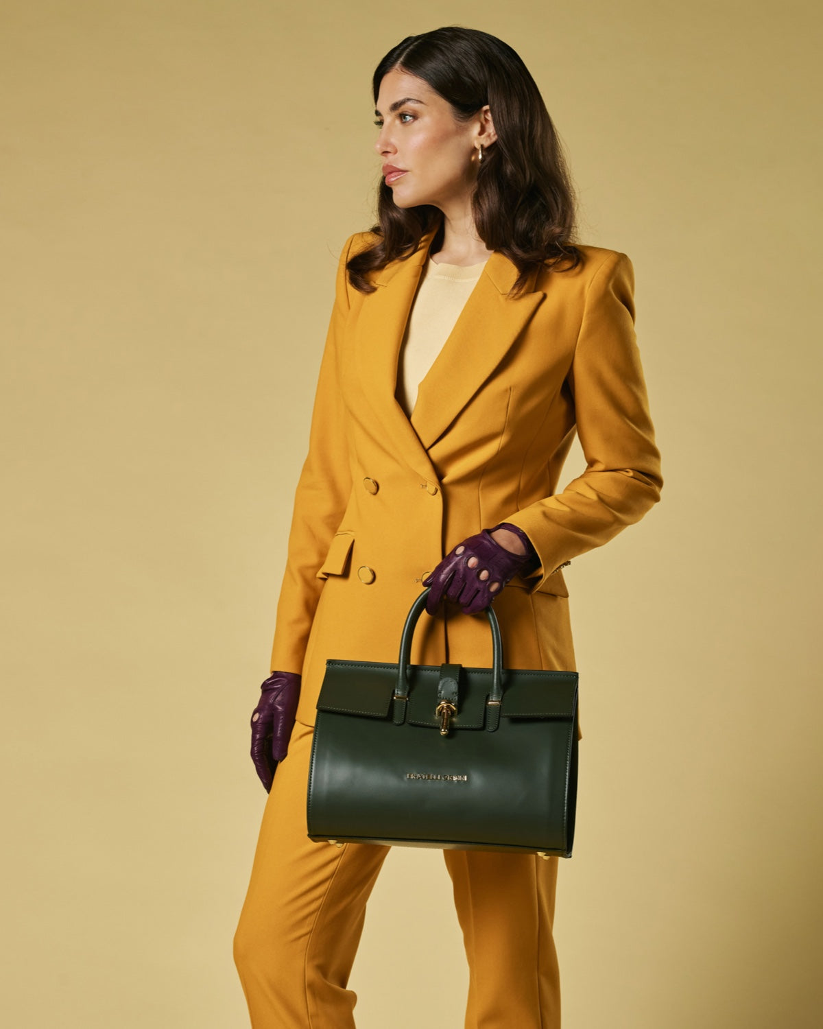 Oriana (green) - Italian calf leather women's handbag (with shoulder strap) — photo 8 of 8