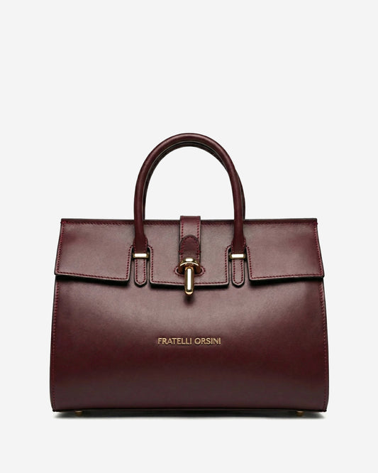 Oriana (eggplant) - Italian calf leather women's handbag (with shoulder strap) — photo 2 of 9