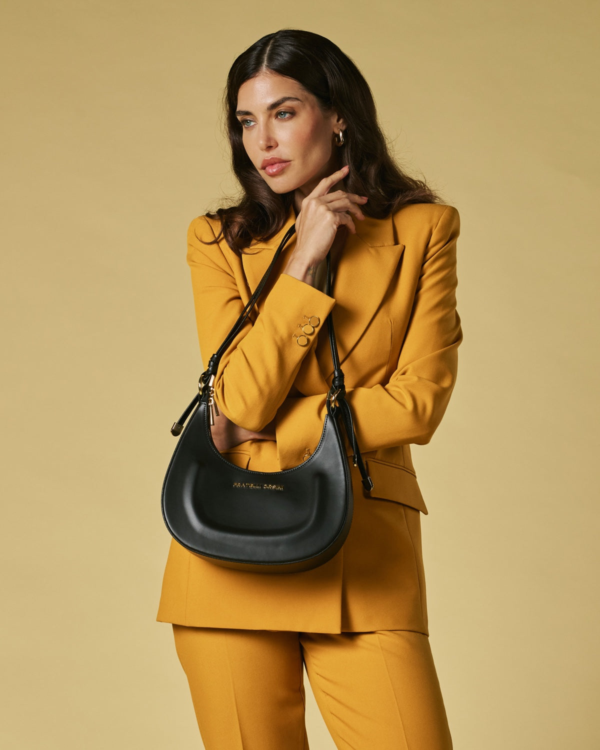 Ornella (black) - Italian calf leather women's crossbody bag (with shoulder strap) — photo 8 of 8