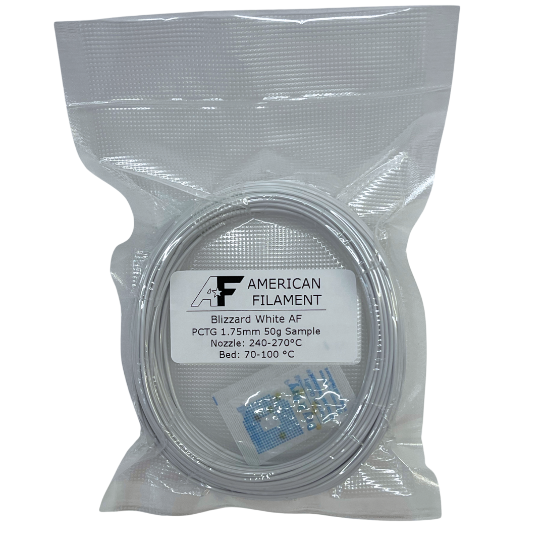 Filamento PCTG Blizzard White AF de 1,75 mm ¡Hecho en EE. UU.!