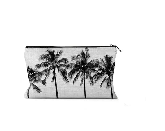 Black and White Palms Pouch, Pencil Pouch, Travel Bag, Back to school Gift,Christmas Gift,Mother's Day Gift, Easter Gift