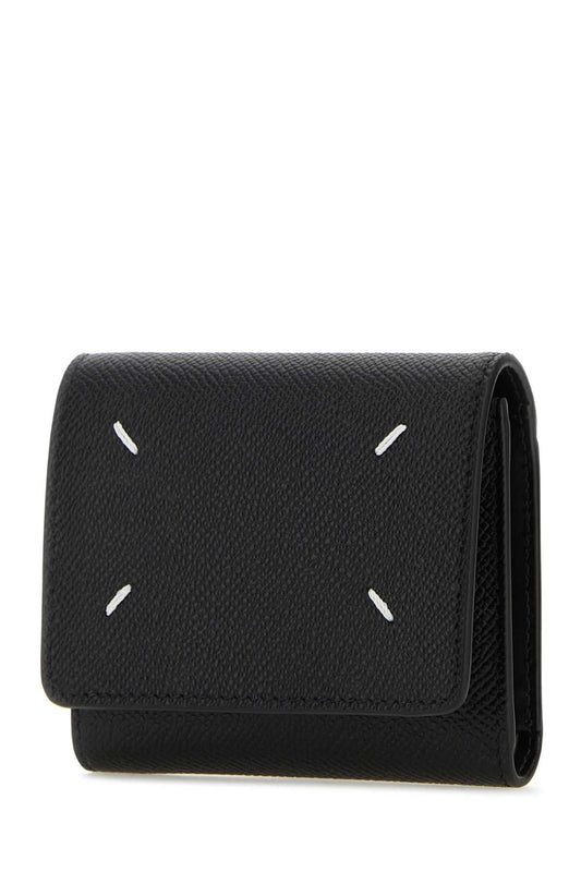 MAISON MARGIELA Mini Leather Wallet with Quattro Stitching - 8.5 CM x 10.5 CM x 2.5 CM
